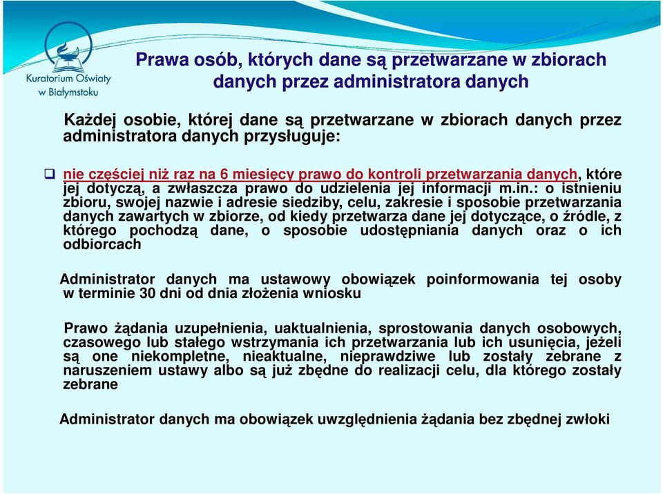 ormacji m.in.