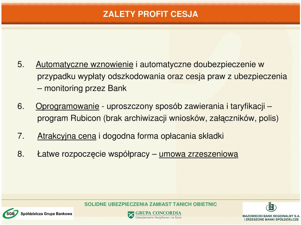 praw z ubezpieczenia monitoring przez Bank 6.