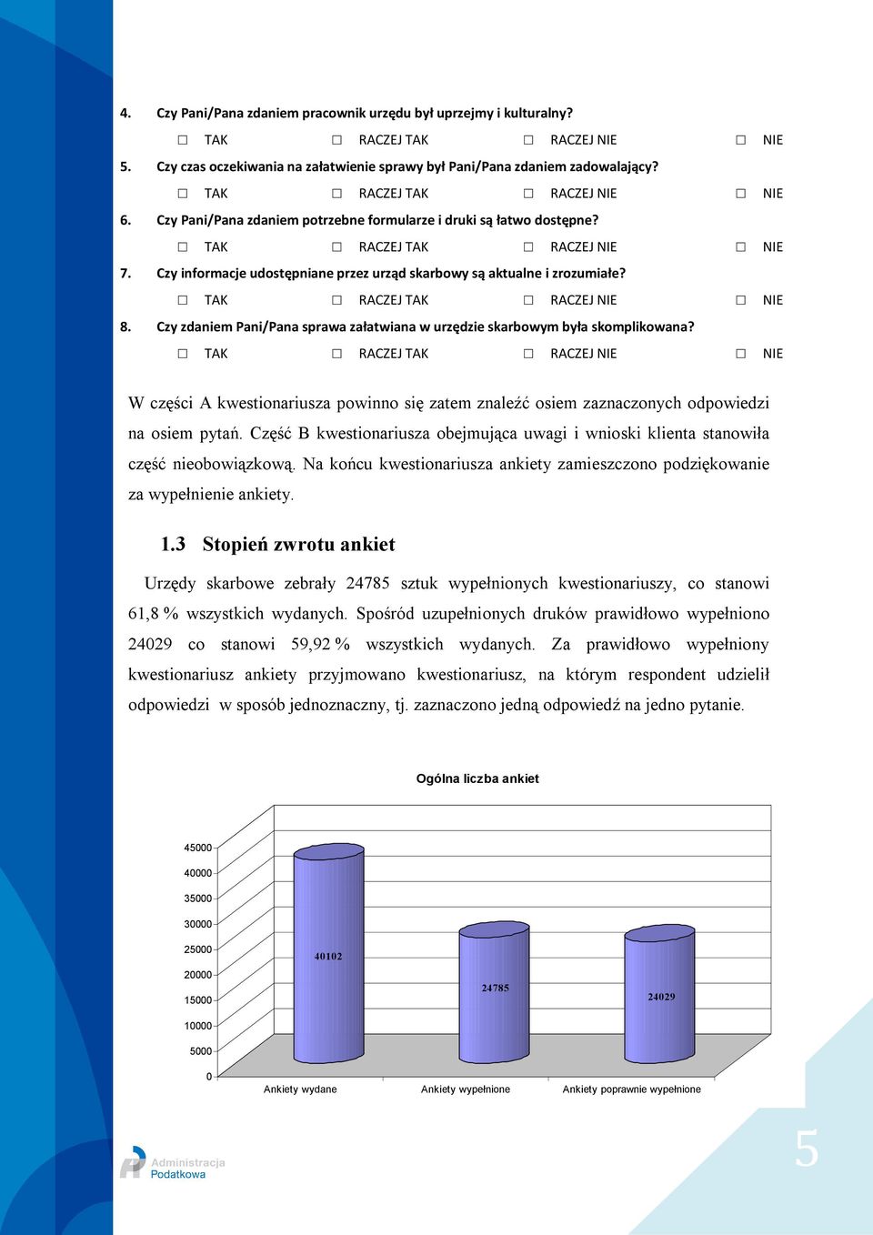 Czy informacje udostępniane przez urząd skarbowy są aktualne i zrozumiałe? TAK RACZEJ TAK RACZEJ NIE NIE 8. Czy zdaniem Pani/Pana sprawa załatwiana w urzędzie skarbowym była skomplikowana?