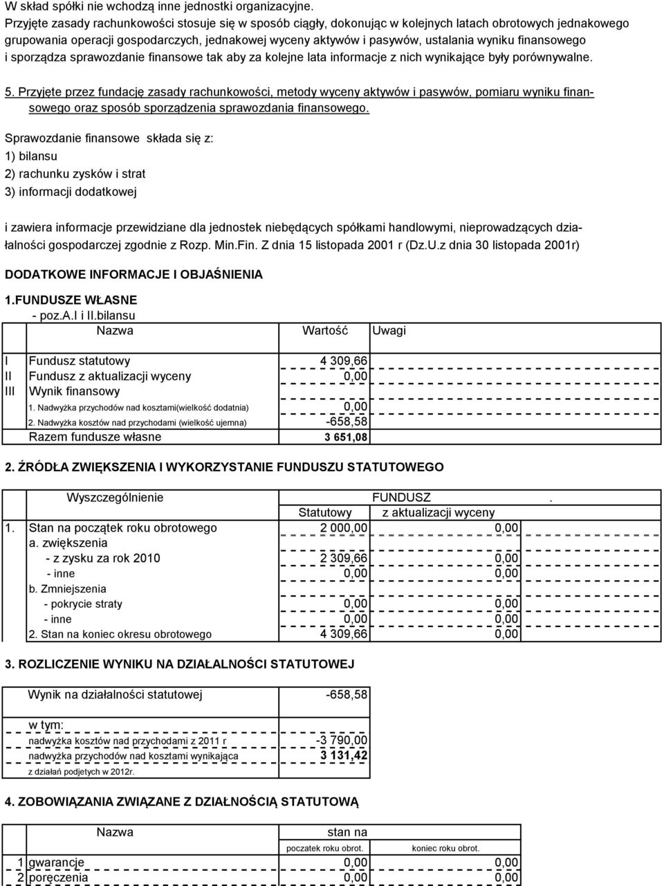 finansowego i sporządza sprawozdanie finansowe tak aby za kolejne lata informacje z nich wynikające były porównywalne. 5.