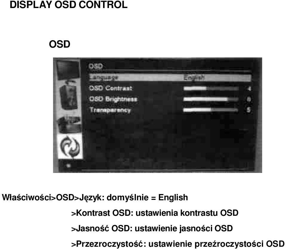 kontrastu OSD >Jasność OSD: ustawienie jasności