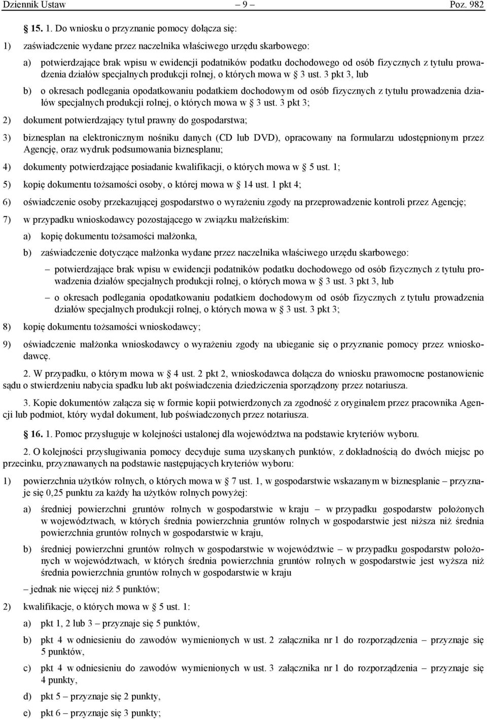 fizycznych z tytułu prowadzenia działów specjalnych produkcji rolnej, o których mowa w 3 ust.