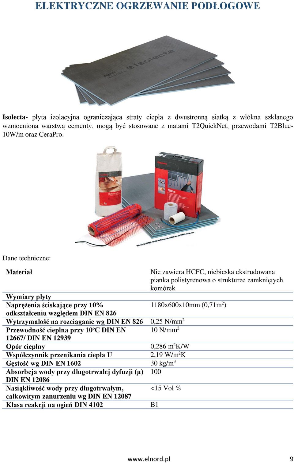 Dane techniczne: Materiał Wymiary płyty Naprężenia ściskające przy 10% odkształceniu względem DIN EN 826 Nie zawiera HCFC, niebieska ekstrudowana pianka polistyrenowa o strukturze zamkniętych komórek