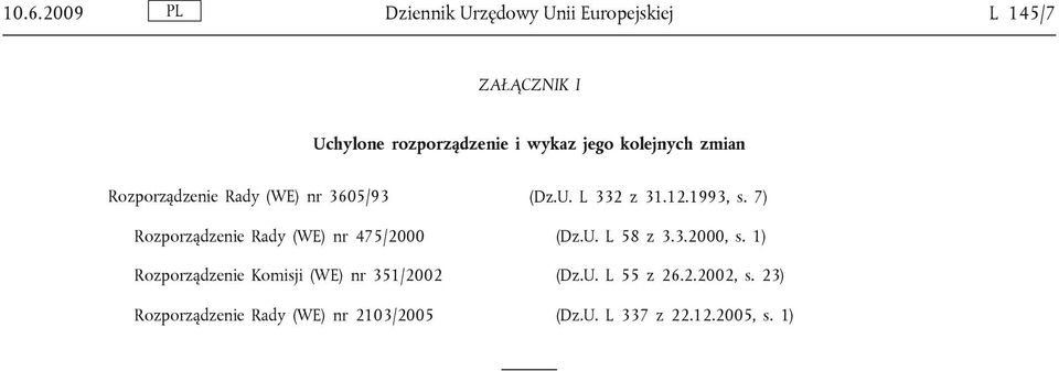 7) Rozporządzenie Rady (WE) nr 475/2000 (Dz.U. L 58 z 3.3.2000, s.