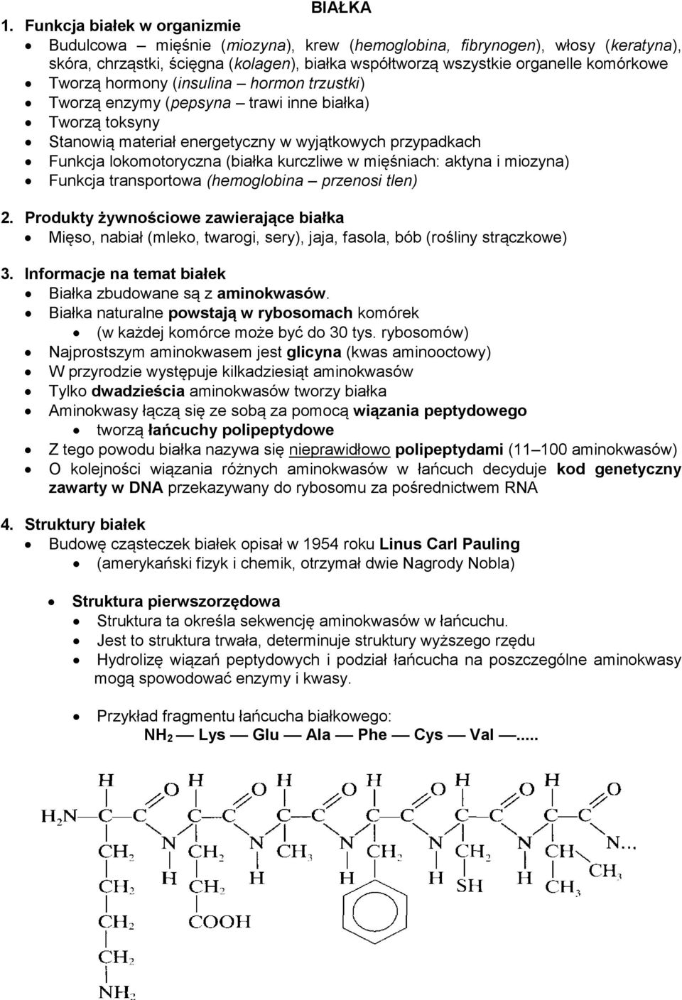 hormony (insulina hormon trzustki) Tworzą enzymy (pepsyna trawi inne białka) Tworzą toksyny Stanowią materiał energetyczny w wyjątkowych przypadkach Funkcja lokomotoryczna (białka kurczliwe w