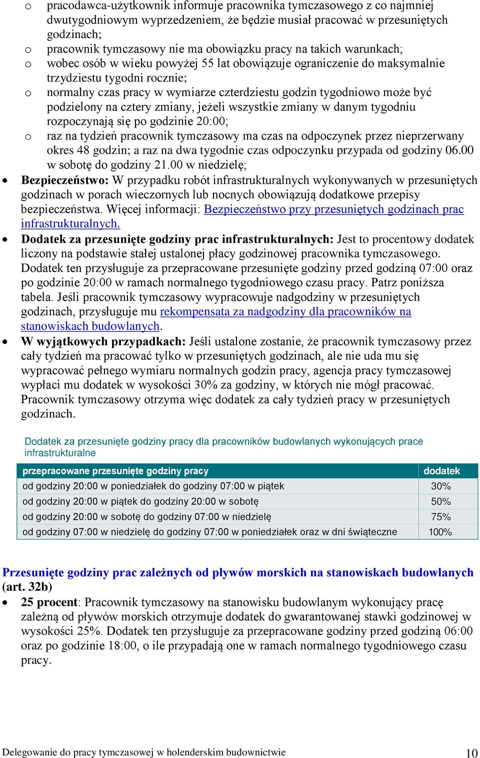 tygodniowo może być podzielony na cztery zmiany, jeżeli wszystkie zmiany w danym tygodniu rozpoczynają się po godzinie 20:00; raz na tydzień pracownik tymczasowy ma czas na odpoczynek przez