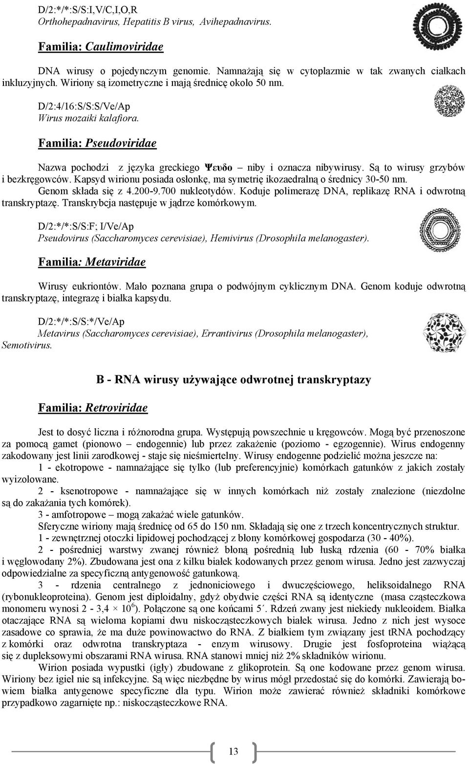 Familia: Pseudoviridae Nazwa pochodzi z języka greckiego Ψευδο niby i oznacza nibywirusy. Są to wirusy grzybów i bezkręgowców.