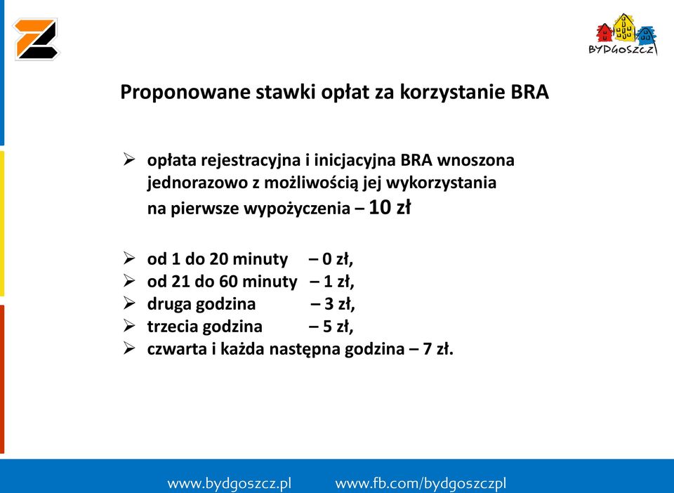 pierwsze wypożyczenia 10 zł od 1 do 20 minuty 0 zł, od 21 do 60 minuty 1