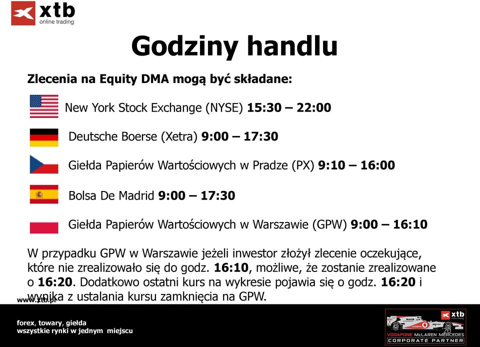 16:10 W przypadku GPW w Warszawie jeżeli inwestor złożył zlecenie oczekujące, które nie zrealizowało się do godz.