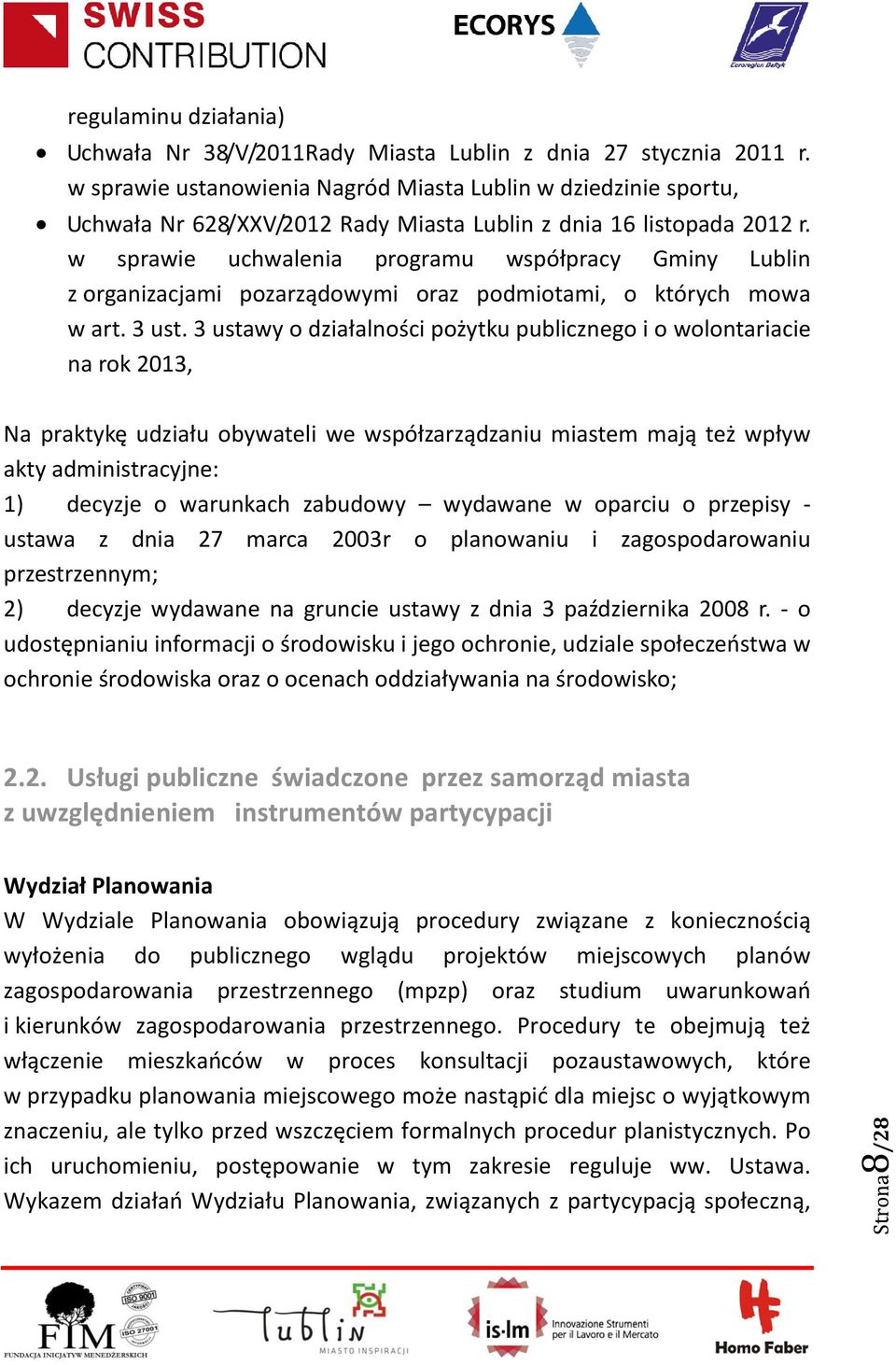w sprawie uchwalenia programu współpracy Gminy Lublin z organizacjami pozarządowymi oraz podmiotami, o których mowa w art. 3 ust.