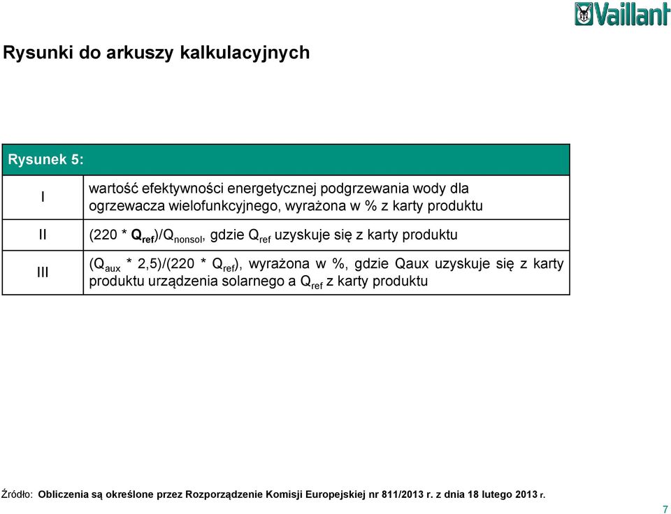 gdzie Q ref uzyskuje się z karty produktu (Q aux * 2,5)/(220 * Q ref ), wyrażona w