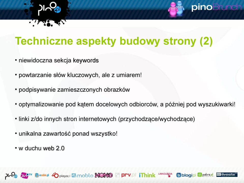 podpisywanie zamieszczonych obrazków optymalizowanie pod kątem docelowych