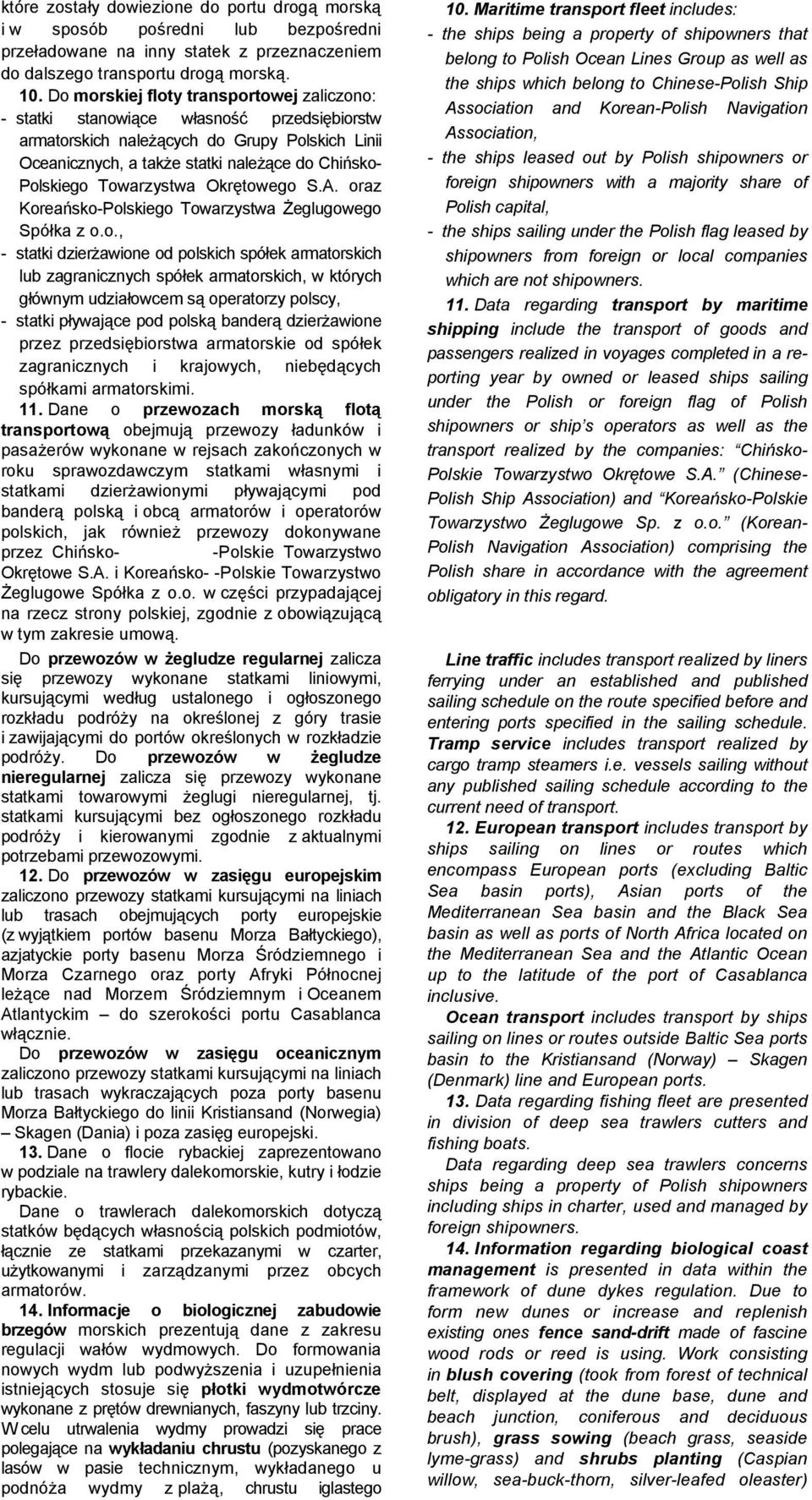 Towarzystwa Okrętowego S.A. oraz Koreańsko-Polskiego Towarzystwa Żeglugowego Spółka z o.o., - statki dzierżawione od polskich spółek armatorskich lub zagranicznych spółek armatorskich, w których