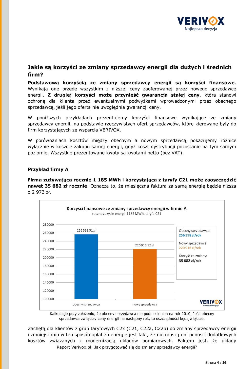 Z drugiej korzyści może przynieść gwarancja stałej ceny, która stanowi ochronę dla klienta przed ewentualnymi podwyżkami wprowadzonymi przez obecnego sprzedawcę, jeśli jego oferta nie uwzględnia