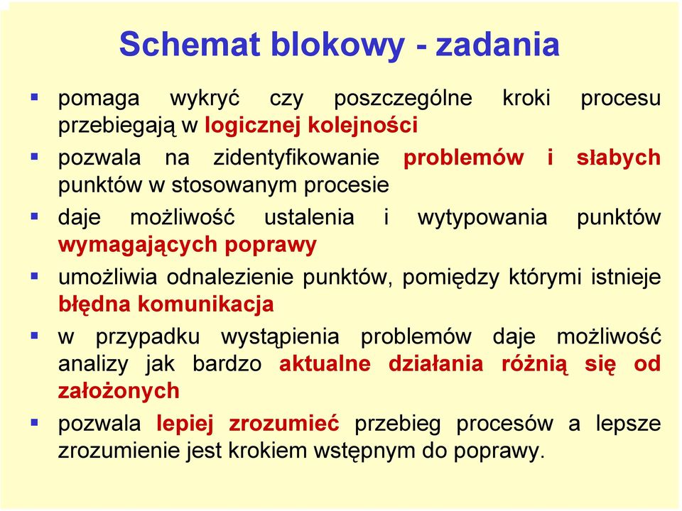 odnalezienie punktów, pomiędzy którymi istnieje błędna komunikacja w przypadku wystąpienia problemów daje możliwość analizy jak bardzo