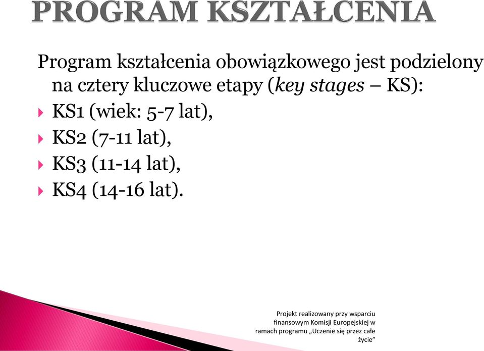 stages KS): KS1 (wiek: 5-7 lat), KS2