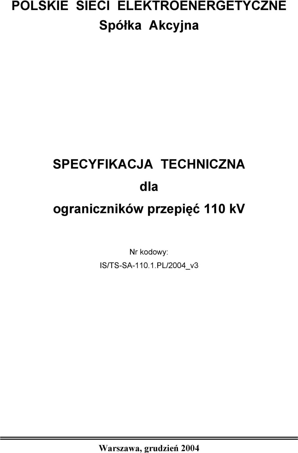 ograniczników przepięć 110 kv Nr kodowy: