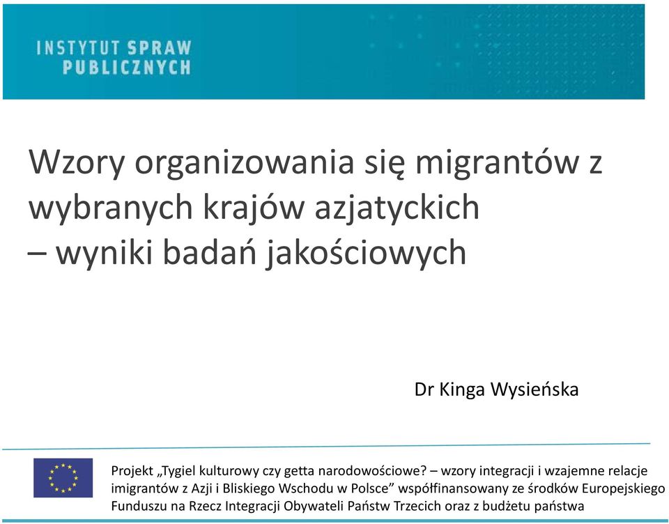 wzory integracji i wzajemne relacje imigrantów z Azji i Bliskiego Wschodu w Polsce