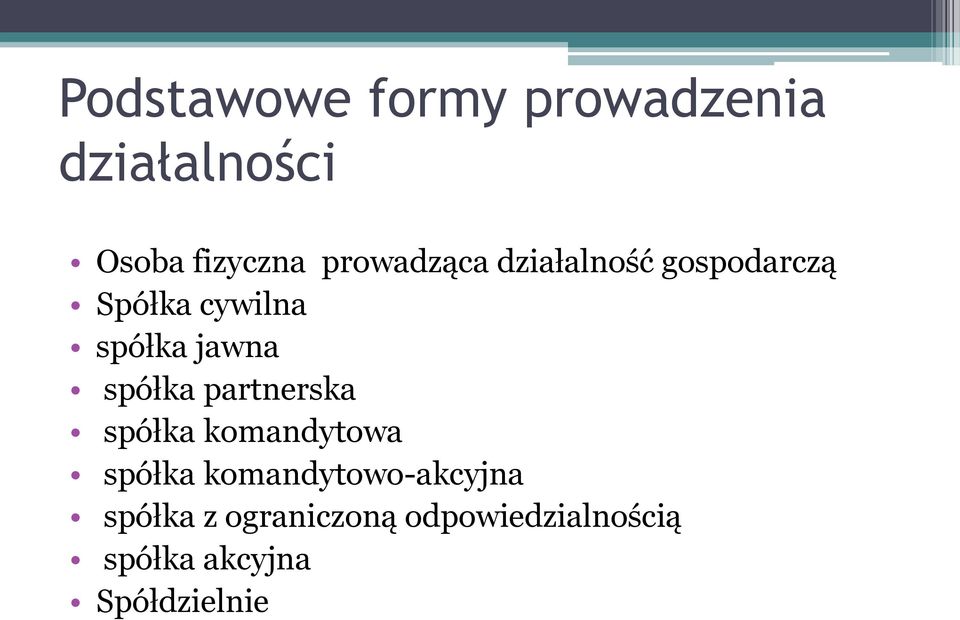spółka partnerska spółka komandytowa spółka
