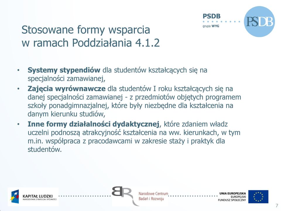 się na danej specjalności zamawianej - z przedmiotów objętych programem szkoły ponadgimnazjalnej, które były niezbędne dla kształcenia