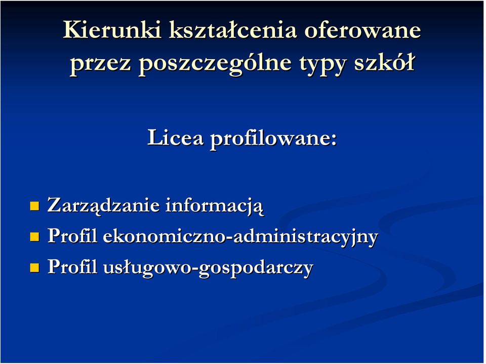 Zarządzanie informacją Profil