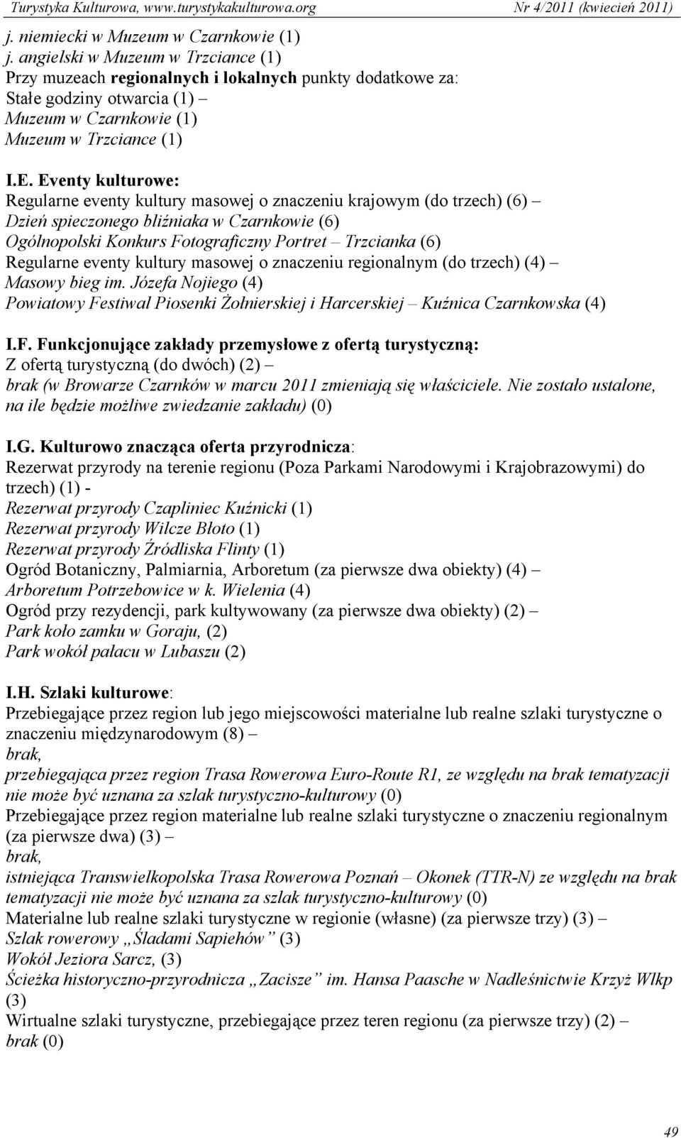 Eventy kulturowe: Regularne eventy kultury masowej o znaczeniu krajowym (do trzech) (6) Dzień spieczonego bliźniaka w Czarnkowie (6) Ogólnopolski Konkurs Fotograficzny Portret Trzcianka (6) Regularne
