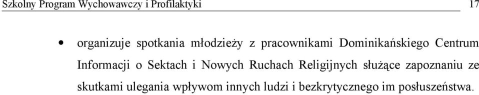 Ruchach Religijnych służące zapoznaniu ze skutkami