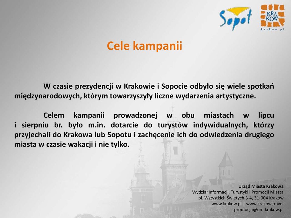 Celem kampanii prowadzonej w obu miastach w lipcu i sierpniu br. było m.in.