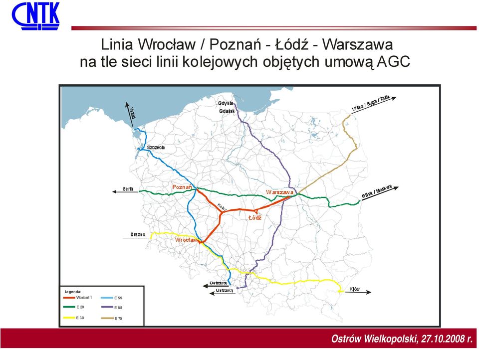 kolejowych objętych umową AGC Le