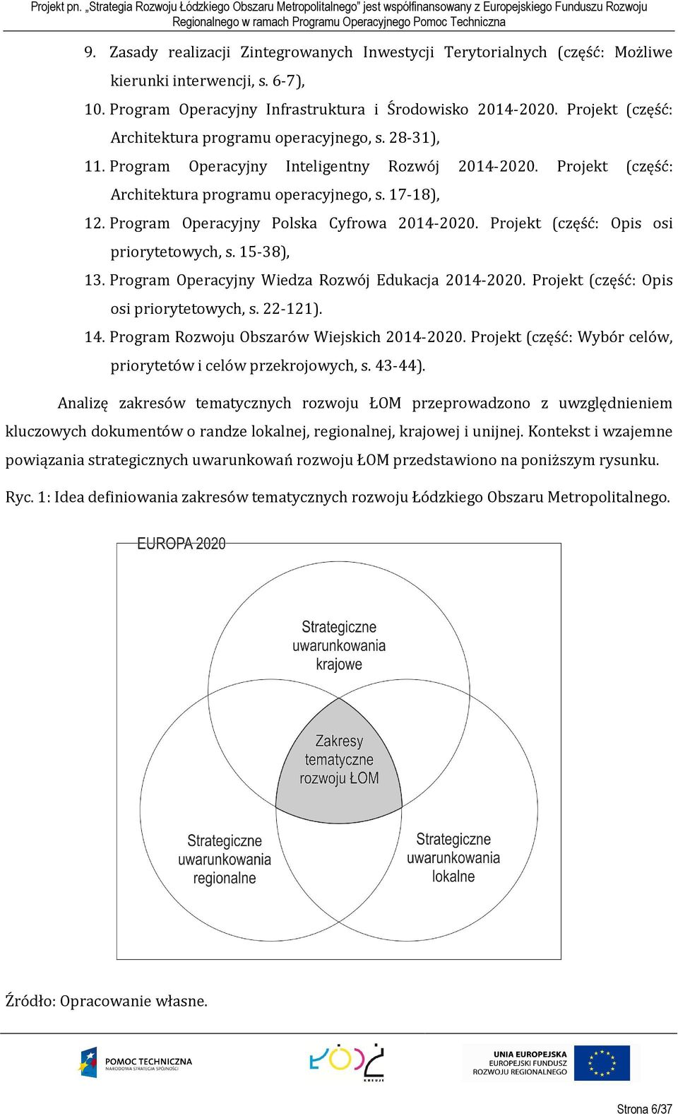 Program Operacyjny Polska Cyfrowa 2014-2020. Projekt (część: Opis osi priorytetowych, s. 15-38), 13. Program Operacyjny Wiedza Rozwój Edukacja 2014-2020. Projekt (część: Opis osi priorytetowych, s. 22-121).