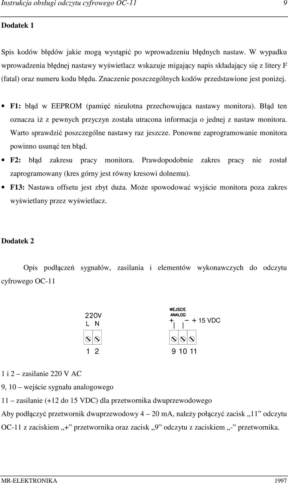 F1: błąd w EEPROM (pamięć nieulotna przechowująca nastawy monitora). Błąd ten oznacza iż z pewnych przyczyn została utracona informacja o jednej z nastaw monitora.