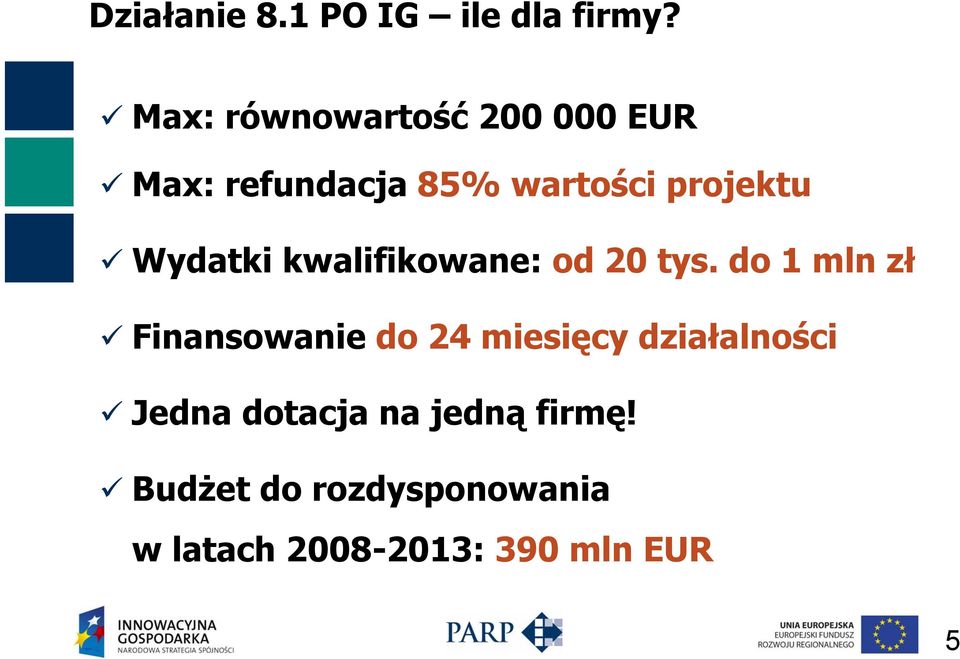 Wydatki kwalifikowane: od 20 tys.