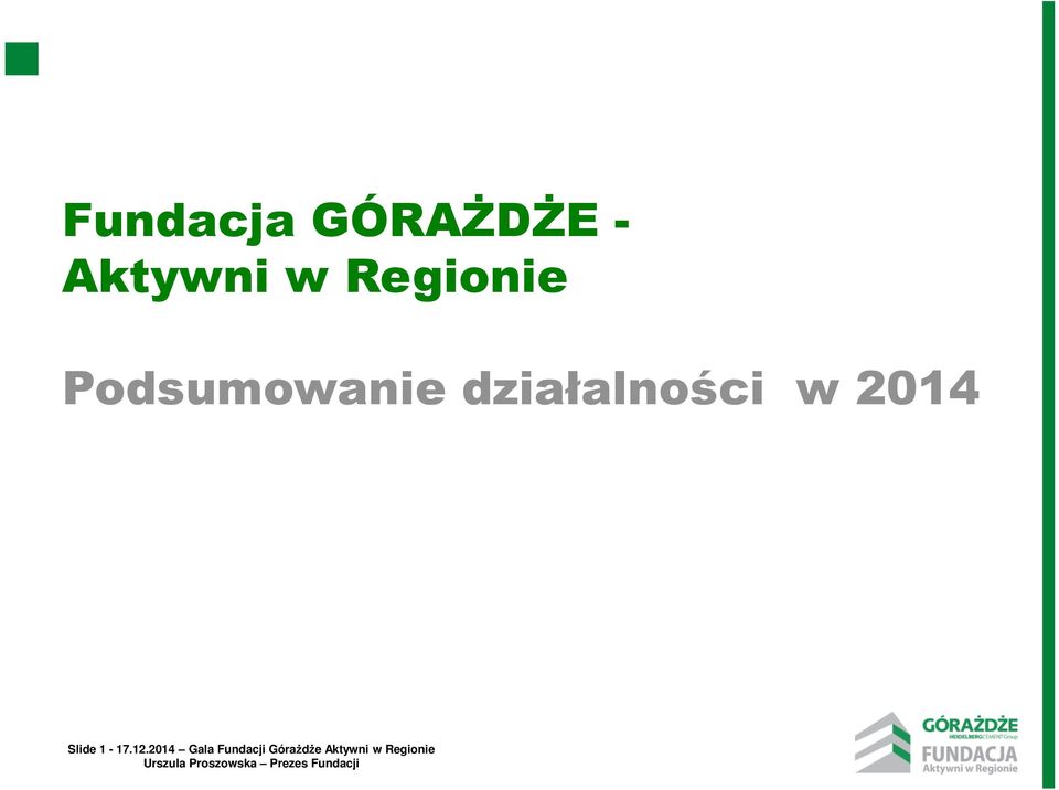 działalności w 2014 Slide 1-17.12.