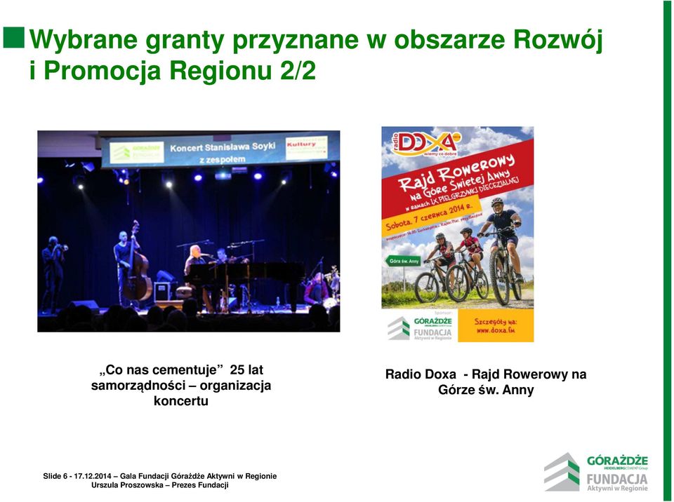 organizacja koncertu Radio Doxa - Rajd Rowerowy na Górze