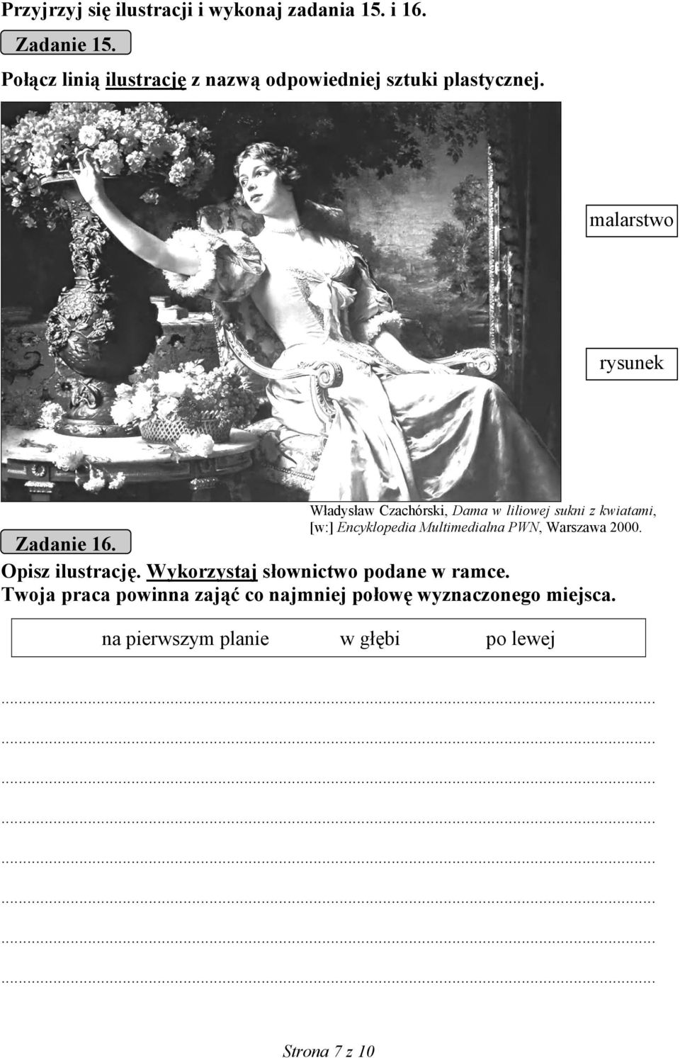 malarstwo rysunek Władysław Czachórski, Dama w liliowej sukni z kwiatami, [w:] Encyklopedia Multimedialna PWN,