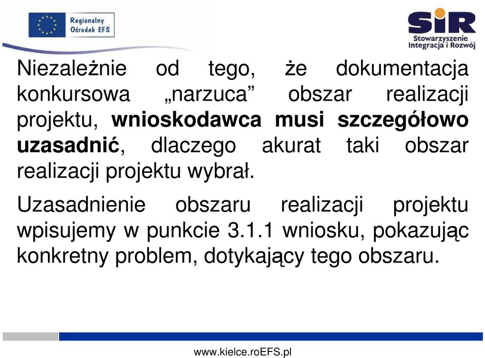 obszar realizacji projektu wybrał.