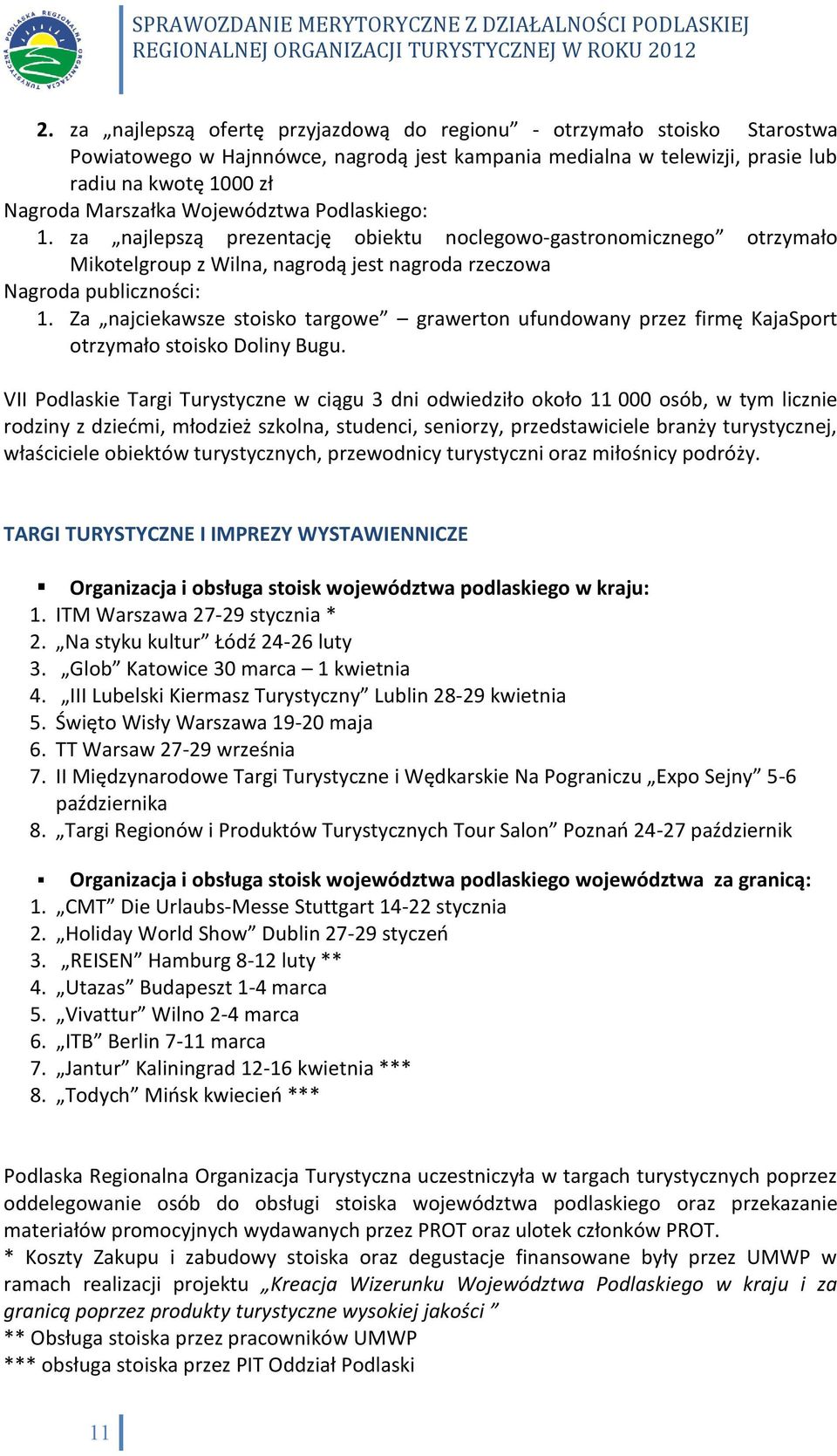 Za najciekawsze stoisko targowe grawerton ufundowany przez firmę KajaSport otrzymało stoisko Doliny Bugu.