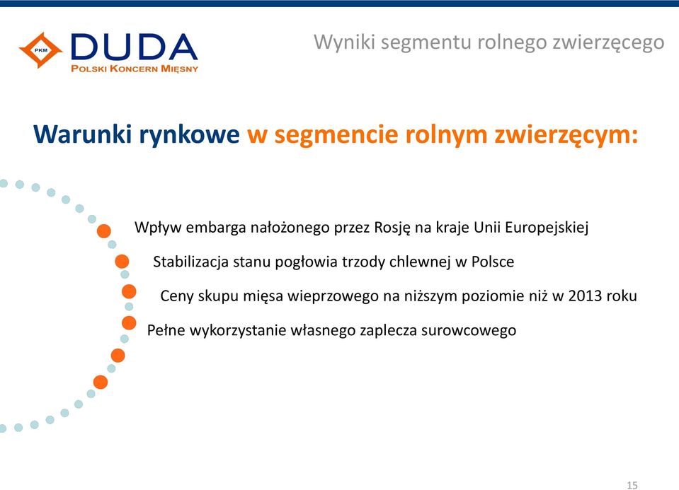 Stabilizacja stanu pogłowia trzody chlewnej w Polsce Ceny skupu mięsa