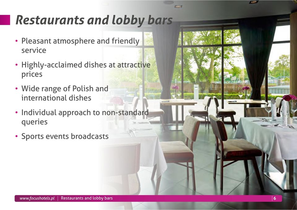 and international dishes Individual approach to non-standard queries