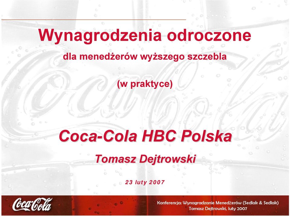 praktyce) Coca-Cola Cola HBC