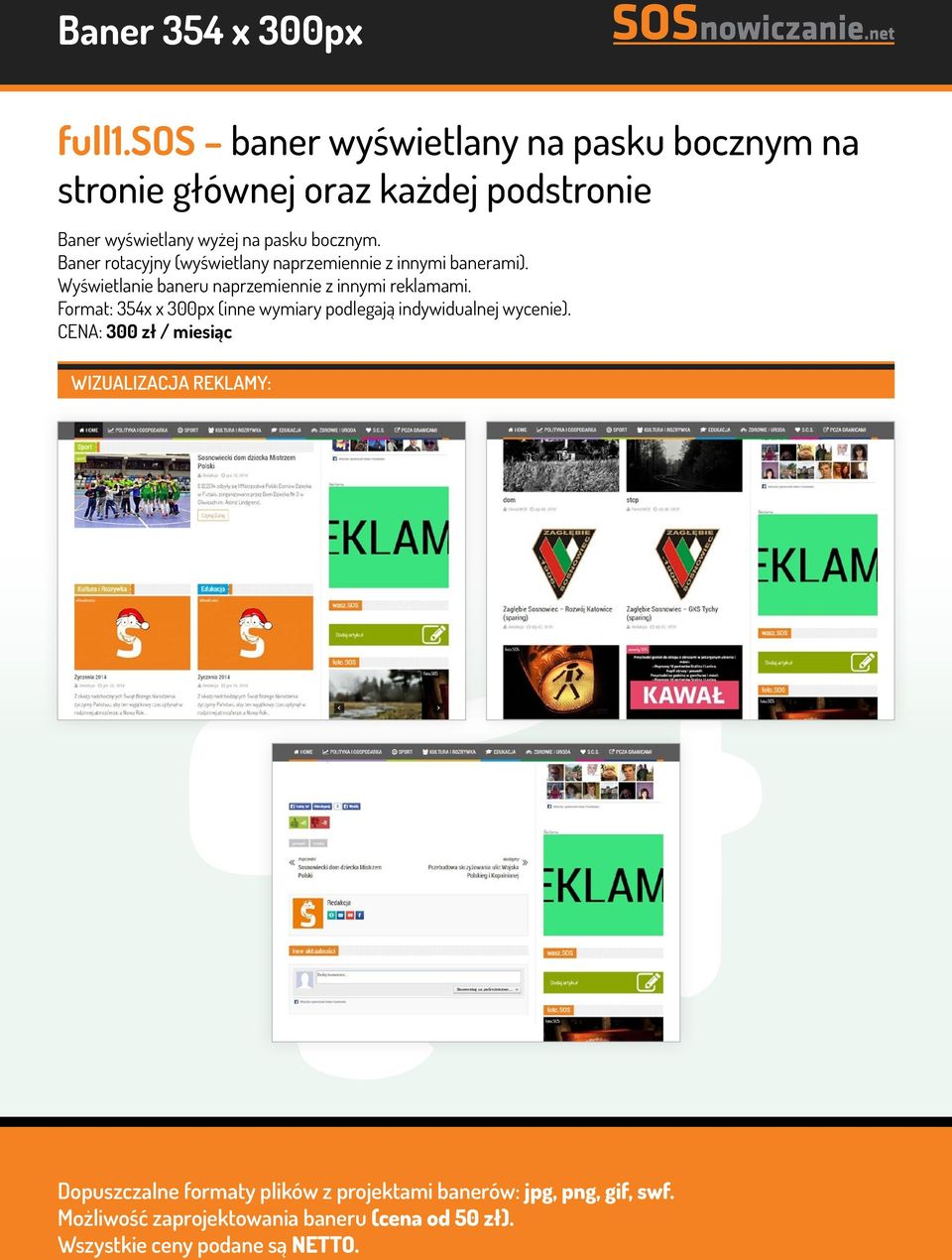 oraz każdej podstronie Baner wyświetlany wyżej na pasku