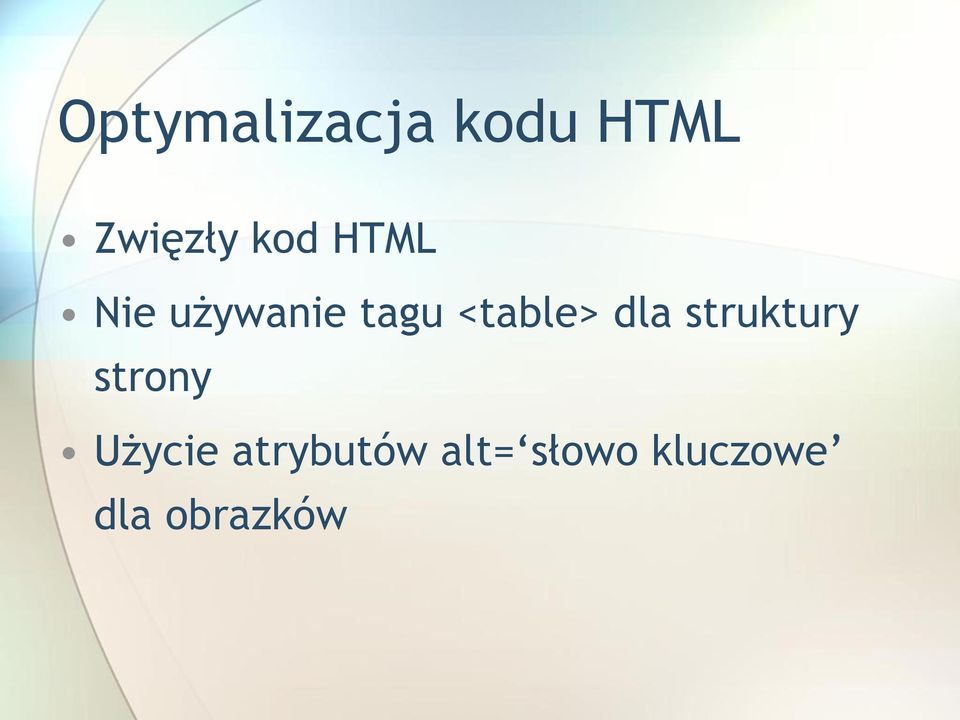 dla struktury strony Użycie