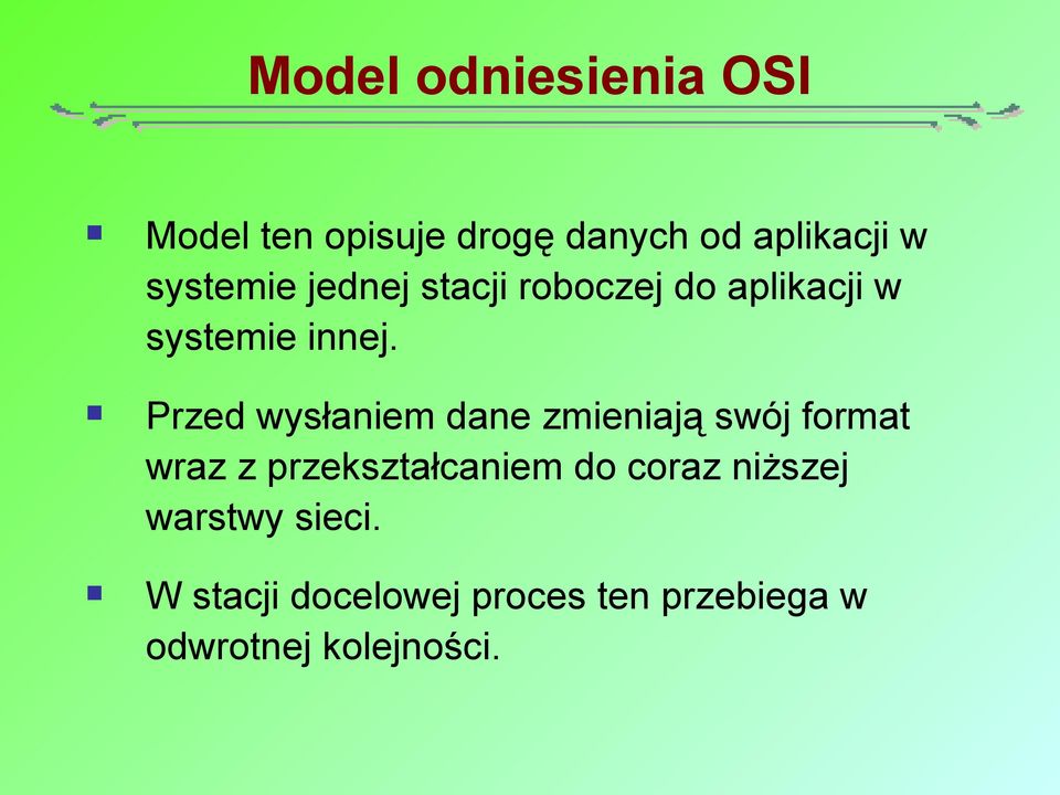 Przed wysłaniem dane zmieniają swój format wraz z przekształcaniem do