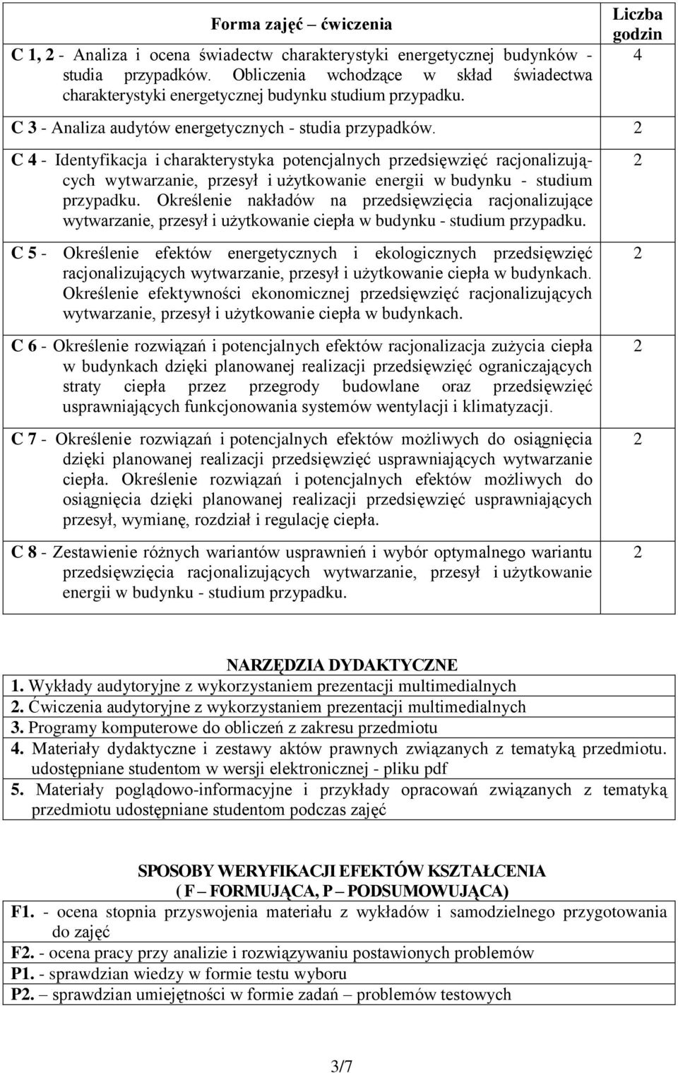 C 4 Identyfikacja i charakterystyka potencjalnych przedsięwzięć wytwarzanie, przesył i użytkowanie energii w budynku studium przypadku.