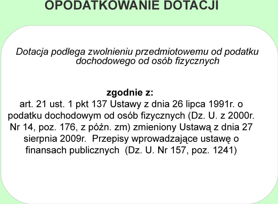 o podatku dochodowym od osób fizycznych (Dz. U. z 2000r. Nr 14, poz. 176, z późn.