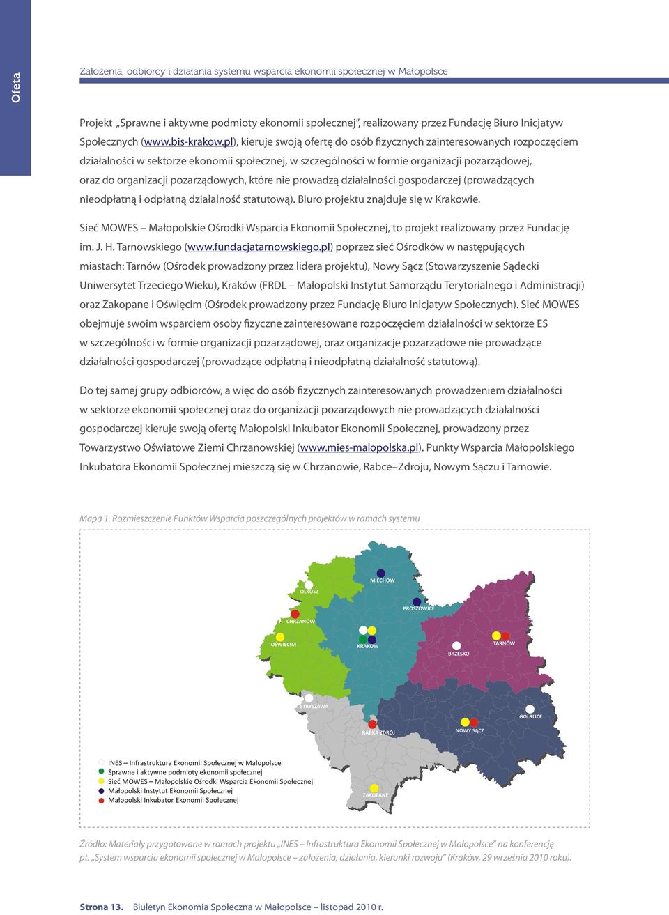 pl), kieruje swoją ofertę do osób fizycznych zainteresowanych rozpoczęciem działalności w sektorze ekonomii społecznej, w szczególności w formie organizacji pozarządowej, oraz do organizacji