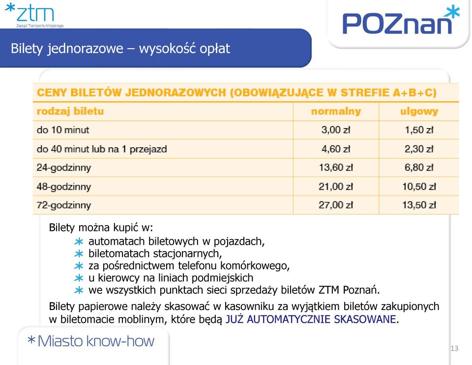 podmiejskich we wszystkich punktach sieci sprzedaży biletów ZTM Poznań.