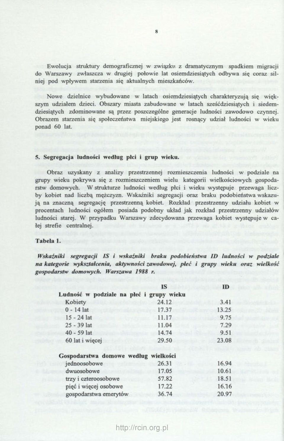 Obszary miasta zabudowane w latach sześćdziesiątych i siedemdziesiątych zdominowane są przez poszczególne generacje ludności zawodowo czynnej.