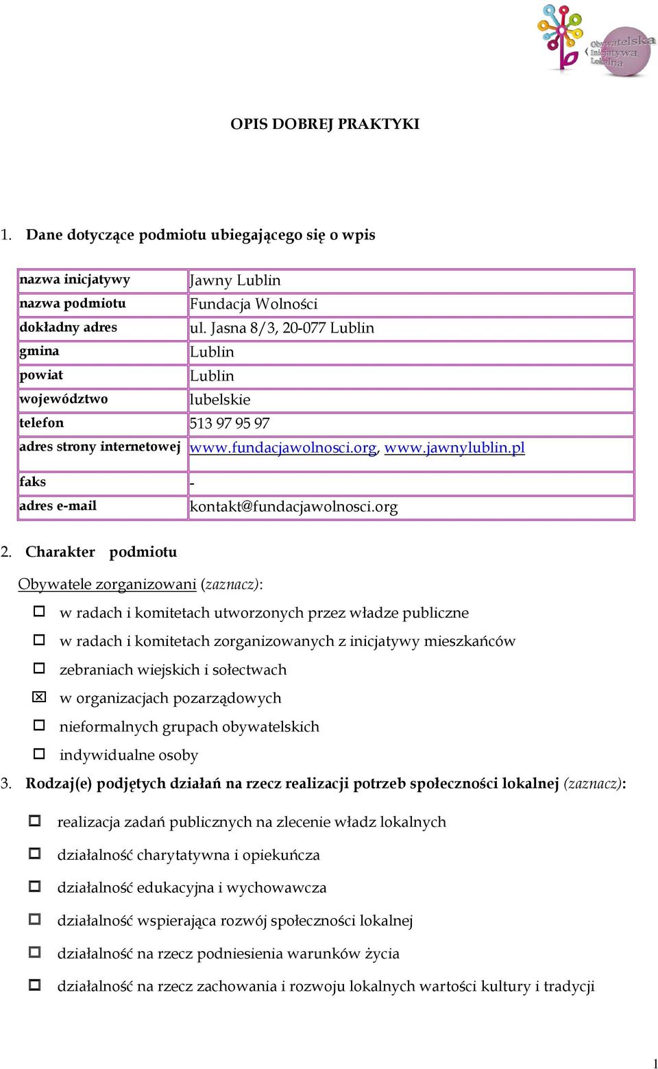 pl faks - adres e-mail kontakt@fundacjawolnosci.org 2.