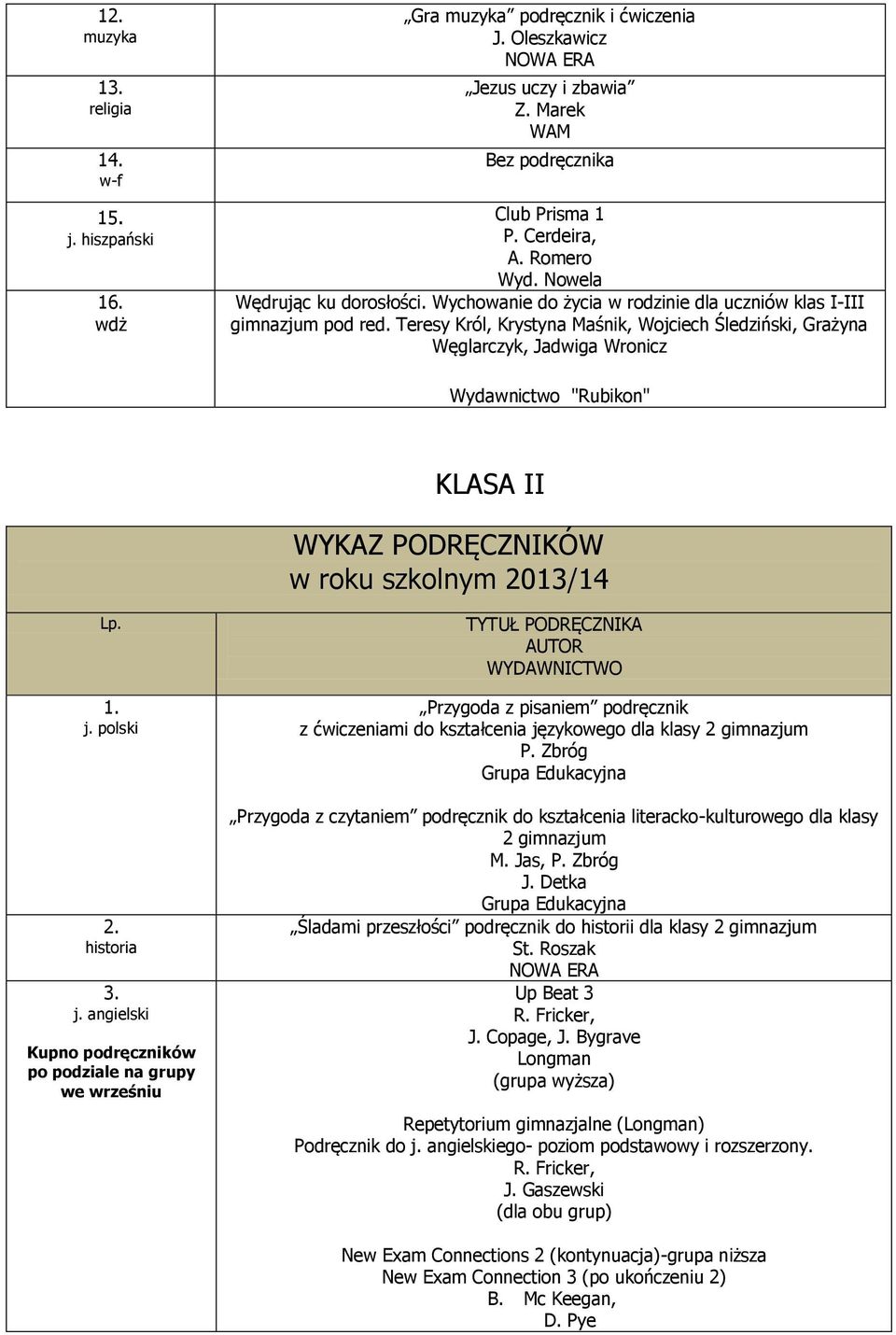 2 gimnazjum P. Zbróg Przygoda z czytaniem podręcznik do kształcenia literacko-kulturowego dla klasy 2 gimnazjum M. Jas, P. Zbróg J.